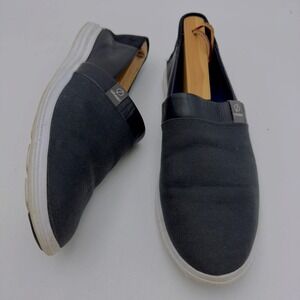 Sz 9B Cole Haan Black Zero Gravity Synthetic Leather Slip On Shoes Lightweight